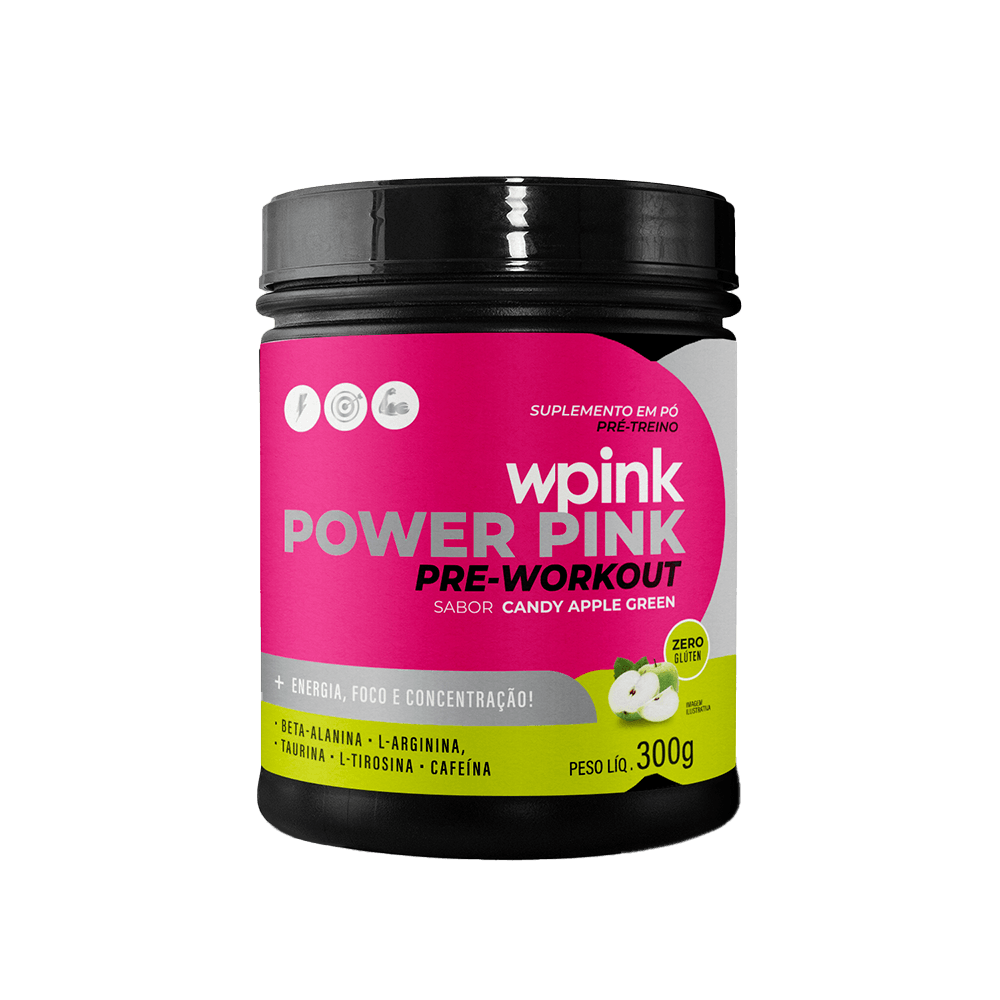 super power pink de maçã verde - pré-treino – 300g - wp