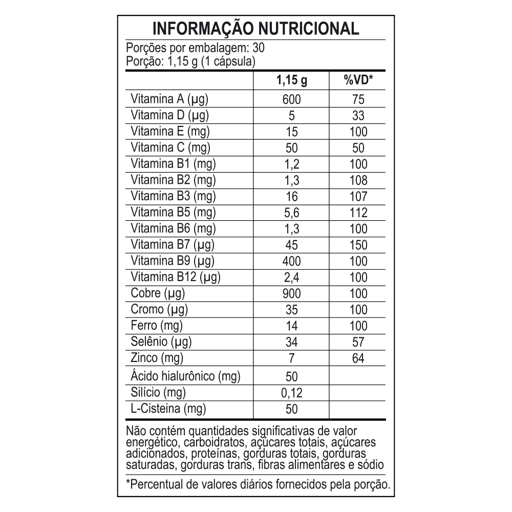 Tabela Nutricional